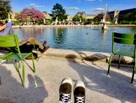 An ordinary day of a European—spending a day enjoying sunbath in a park